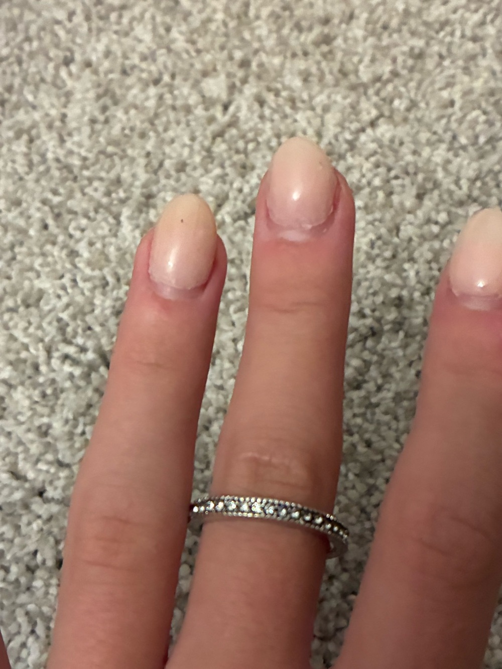 Pandora Silver Double Row CZ Stackable Ring - White